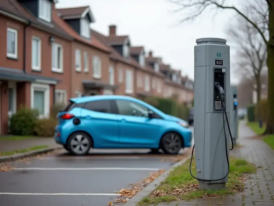 Openbare laadpaal in een Nederlandse straat